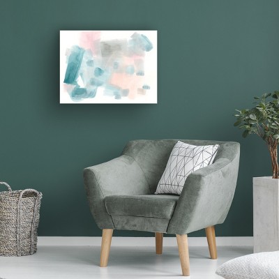 Large Blue and Pink Abstract Canvas Wall Art
