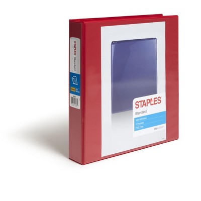 Staples Standard 1.5" 3-Ring View Binder Red (58652) 58684