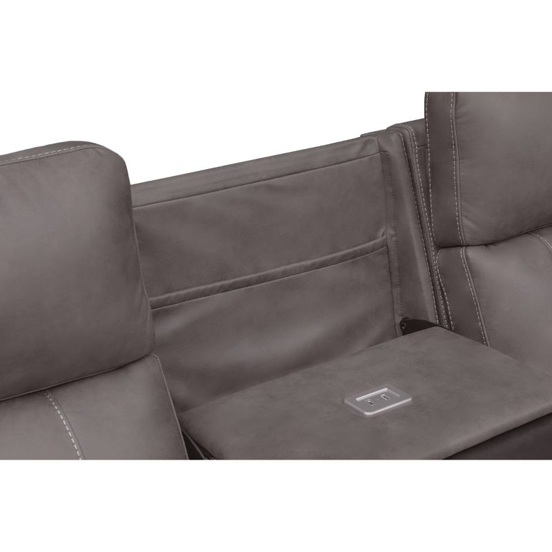 Angelo 85&#34; Fabric Transitional Power Reclining Sofa with Dropdown Table Gray - Abbyson Living, 4 of 14