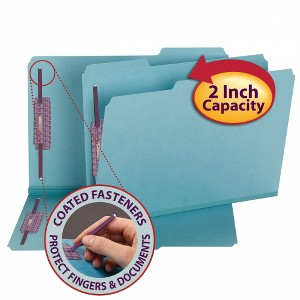 Pressboard File Folder with SafeSHIELD∆ Fasteners, 2 Fasteners, 1/3-Cut Tab, 2" Expansion, Legal Size, 25 per Box - 1 of 1