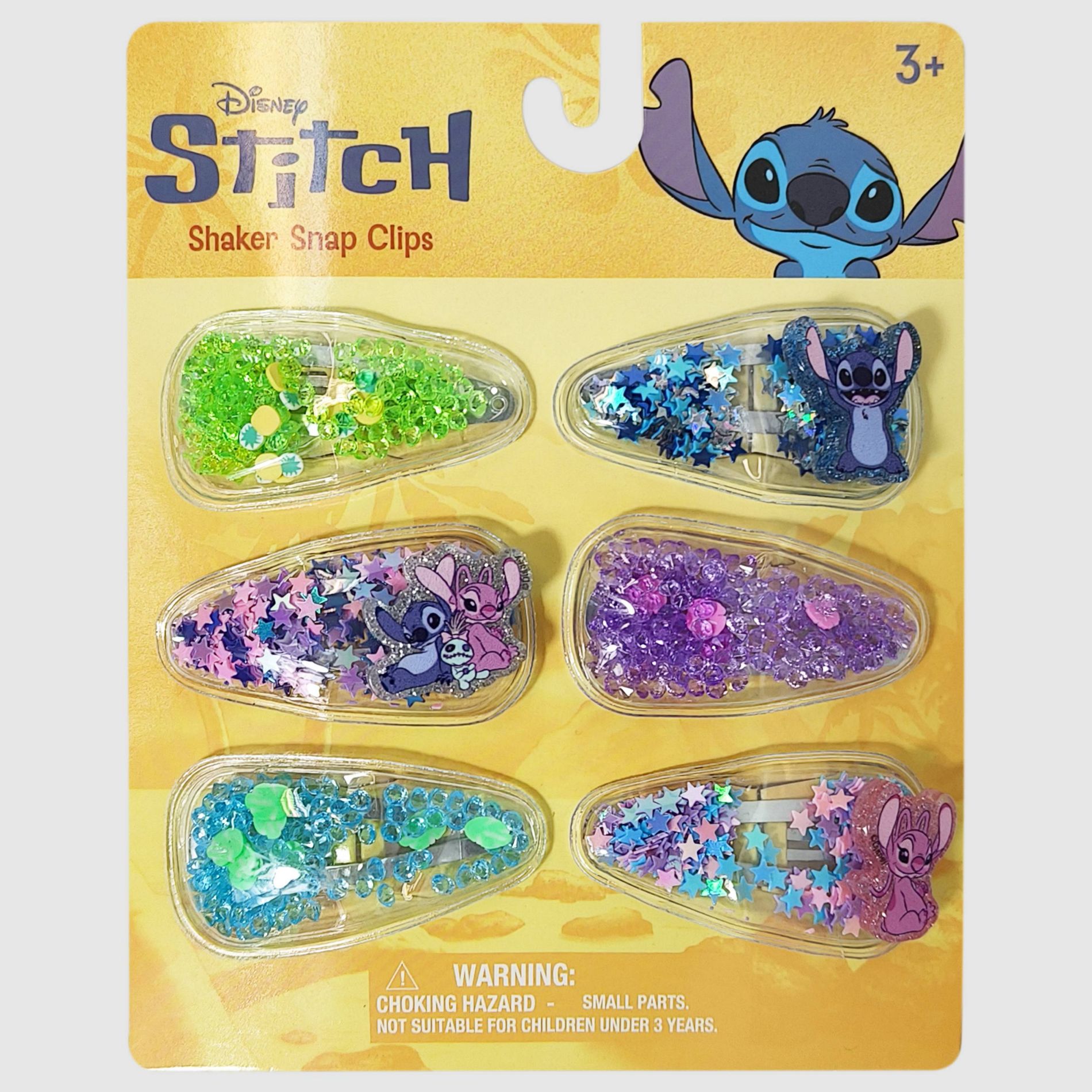 Disney Stitch Confetti Snaps Hair Clips - 6pk