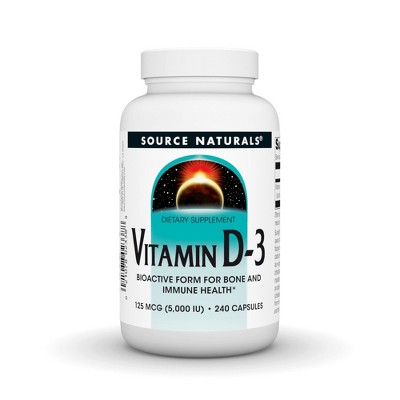 Vitamin D3 5000 IU by Source Naturals, Inc.  -  240 Capsule