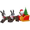 Syemin Inflatable Holiday Decorations Christmas Inflatable Santa Claus with Sleigh and Reindeer Outdoor Yard Decor, Multicolored, 90.5"*23.5"*47.3" - 2 of 4