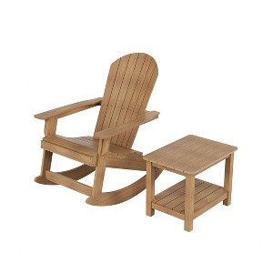 WestinTrends 2-Piece Outdoor Patio Adirondack Rocking Chair with Side Table Set - 1 of 4