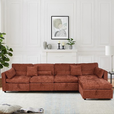 MyDepot Modern Sectional Sofa with Storage Function and 2 Pillows