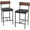 Jojoka Dining Bar Table Set for 2 with 3 Storage Shelves,Pub Bar Counter Table with 2 Footrest Chairs - 2 of 4