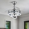 Bella Depot 36" Modern Retractable Ceiling Fan with Dimmable Light and Remote, 6-Speed DIY Light Shade - 3 of 4