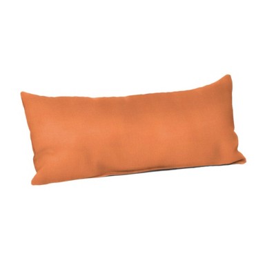 Casual Cushion Solid Sunbrella Fabric 1-Piece Indoor/Outdoor Lumbar Pillow, 22"W x 9"L