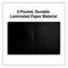 Universal Two-Pocket Portfolio, Embossed Leather Grain Paper, 11 x 8.5, Black, 25/Box - 2 of 4