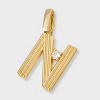 14K Gold Dipped Cubic Zirconia Ribbed Letter Charm - A New Day™ Gold - 2 of 2