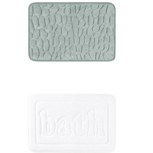 Unique Bargains 2Pcs Memory Foam Water Absorbent Quick Dry Non-Skid Bottom Soft Bathroom Rugs - 1 of 4