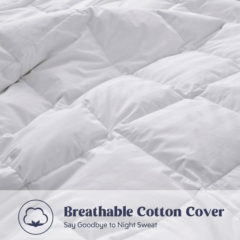 Peace Nest All-season 500 Thread Count Cotton White Goose Feather & Down Comforter Duvet Insert, 3 of 7