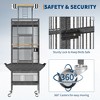 61" Large Parrot Cage, Rolling Caster Wheels, Large Bird Cage for Small Medium Parrots, Macaws with Stand - 4 of 4