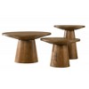 MDF and Rubberwood Round End Table with Pedestal Base and Beveled Top - 3 of 4