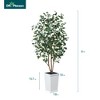 DR.Planzen 72" Faux Ficus Tree with Real Wood - UV Resistant 6FT Artificial Plant with Silk Leaves in 15.7" Planter for Indoor & Floor Decor - 3 of 4