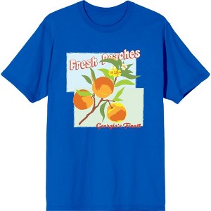 Natural World Fresh Peaches Crew Neck Short Sleeve Adult T-shirt - 1 of 2