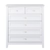 5 Tiers 6 Drawers Dresser with Retro Round Handle, Solid Wood MDF Spray-Painted Drawer Dresser, Wooden Storage Cabinet for Living Room - image 2 of 4