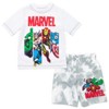 Marvel Avengers Spider-Man Captain America Hulk Iron Man Pullover Rash Guard & Swim Trunks Outfit Set Toddler to Big Kid - 2 of 4