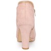 Allegra K Women's Round Toe Chunky Heeled Ankle Heel Boots - 3 of 4