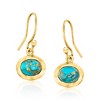 Ross-Simons Turquoise, 6x8mm Cultured Pearl and 2.00 ct. t.w. Pink Chalcedony Jewelry Set: 3 Pairs Of Drop Earrings in 18kt Gold Over Sterling - 3 of 4