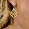 Ross-Simons 1.13 ct. t.w. CZ Chandelier Fringe Drop Earrings in 18kt Gold Over Sterling - 3 of 4
