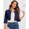 Clearlove Women's 3/4 Sleeve Open Front Knit Cropped Bolero Shrug Cardigan Sweater for Women - 2 of 4