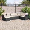 vidaXL Garden Sofa Set Black, Cream White PE Rattan, Powder-Coated Steel - 2 of 4