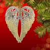 Kurt S. Adler 6.0 Inch Angel Wings Platinum Silver Gems Faith Tree Ornaments - 2 of 3