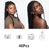 Unique Bargains Hollow Different Style Hair Cuffs Dreadlock Silver Tone 40 Pcs - 3 of 4