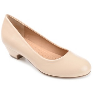 Journee Womens Saar Comfort Insole Round Toe Kitten Heel Pumps - 1 of 4