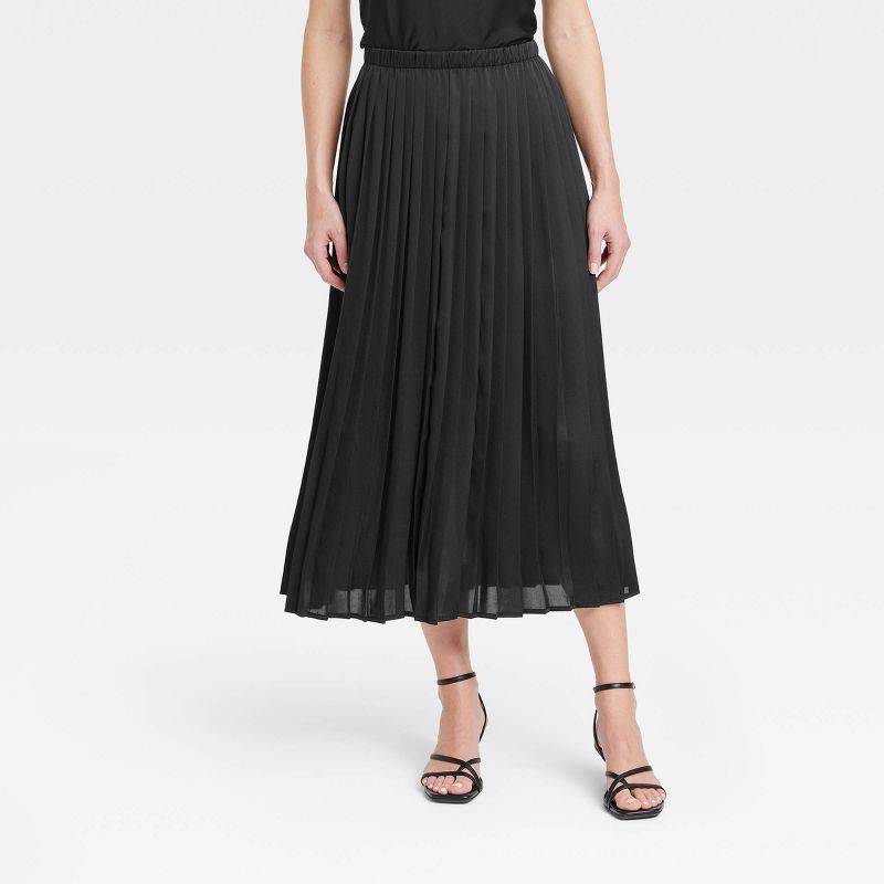 Women's Pleated A-Line Midi Skirt - A New Day™, 1 of 4