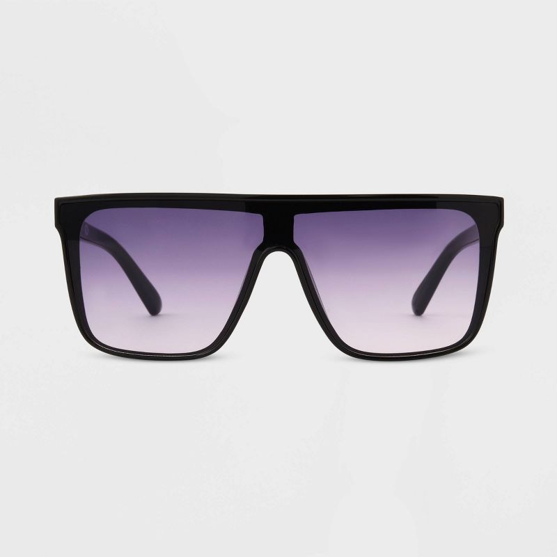 Women's Shiny Plastic Shield Sunglasses - Universal Thread™, 1 of 5