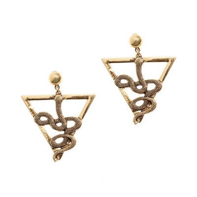 SOHI Women's Geometric Snake Drop Earrings