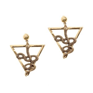 SOHI Women's Geometric Snake Drop Earrings - 1 of 4