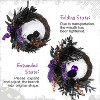 22"Halloween Wreaths for Front Door,Prelit Owl Wreath with Lighted Eyes Willow Leaves Ribbon Bow for Indoor Wall Window Fireplace Halloween Decor - 4 of 4