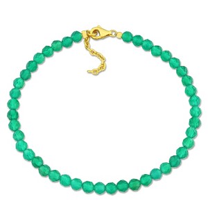 EVERLY JEWELRY Gemstone Bead Bracelet in Silver - Multiple Metal Color and Gemstone Options. - 1 of 4