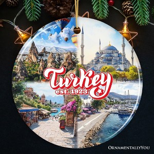 Culturally Vibrant Turkey Ceramic Ornament, Ottoman Souvenir and Christmas Tree Decor| OrnamentallyYouament - 1 of 4