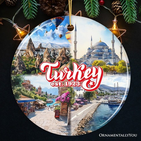 Culturally Vibrant Turkey Ceramic Ornament, Ottoman Souvenir and Christmas Tree Decor| OrnamentallyYouament - image 1 of 4