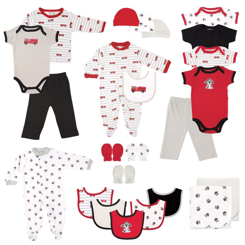 Luvable Friends Baby Boy Layette Gift Cube, Fire Truck, 0-6 Months, 1 of 3