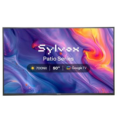 SYLVOX Smart Outdoor TV, 50" 4K UHD 700nits Weatherproof Google TV, IP55 Waterproof TV for Partial Sun (Patio NEW)