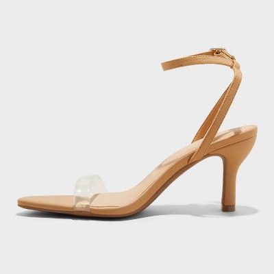 Women's Morrigan Single Band Ankle Strap Heels - A New Day Tan