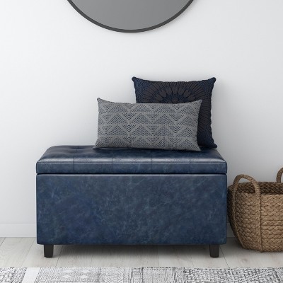 NicBex Faux Leather Storage Ottoman Bench,Storage Ottoman with Tufted Diamond Detail,Modern Storage Bench for Living Room,Bedroom