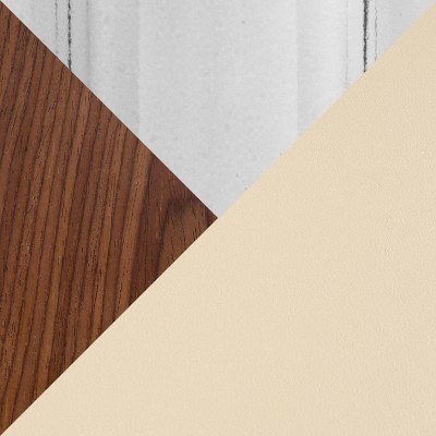 Set of 2 Adjustable Cream Faux Leather Walnut Barstools