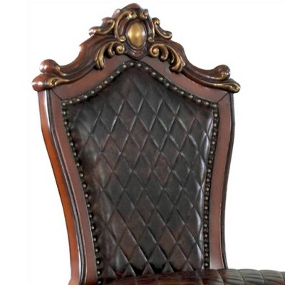Picardy Cherry Oak Faux Leather Counter Height Chair Set