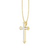 GILDED Diamond Cross Pendant Necklace for Women in 925 Sterling Silver or 14K Gold Plated with 1/4 ctw Lab Grown Diamond | 18" Cable Chain - 2 of 4