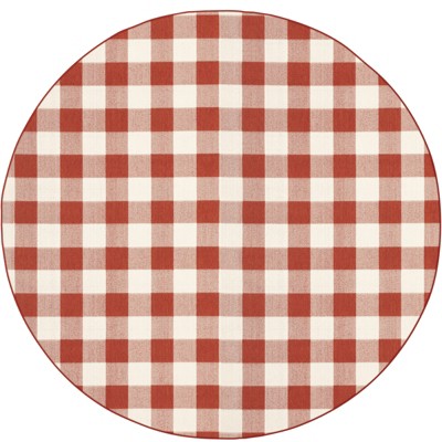 Oriental Weavers Meridian 2598R Red/ Ivory Indoor/Outdoor Area Rug - 7'10" Round