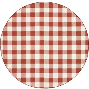 Oriental Weavers Meridian 2598R Red/ Ivory Indoor/Outdoor Area Rug - 7'10" Round - 1 of 2