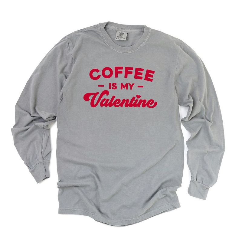 Simply Sage Market Women's Coffee Is My Valentine Long Sleeve Garment Dyed Tee, 1 of 4