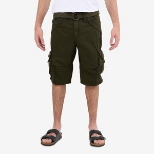 X RAY Men's Belted 12.5" Inseam Knee Length Cargo Shorts (plus size shorts in available) - 1 of 4