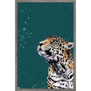 Trends International Snowtap - Jaguar Photobomb Framed Wall Poster Prints - 1 of 4